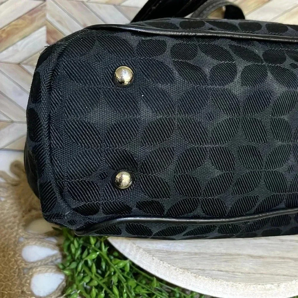 Vintage Fossil Canvas‎ Handbag Black 90's Y2K Classic Timeless Solid Minimalist - Picture 8 of 13